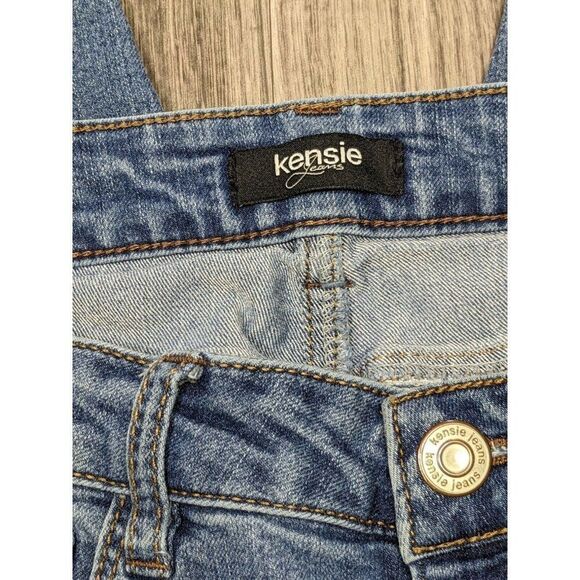 (3/$35) Kensie Womens Size 26 Pockets Cuffed Whiskered Denim Blue Jeans Capris - Picture 4 of 11